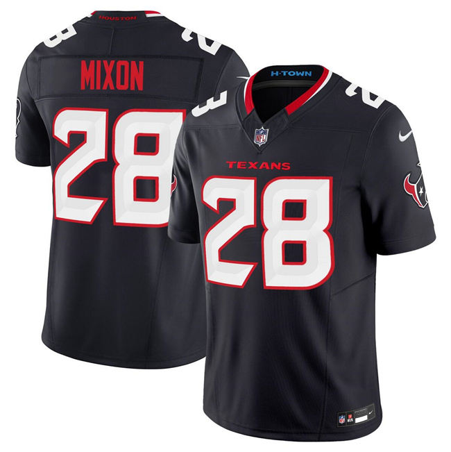 Men's Houston Texans #28 Joe Mixon Navy 2024 Vapor F.U.S.E. Limited Stitched Jersey